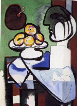 Pablo Picasso : still life with bust bowl and palette
